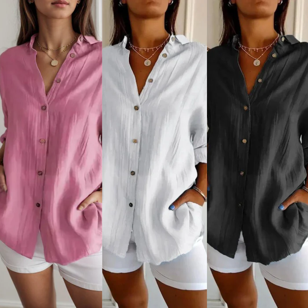 Kit 3 Camisas Ibiza em Linho – Design Semi Plissado