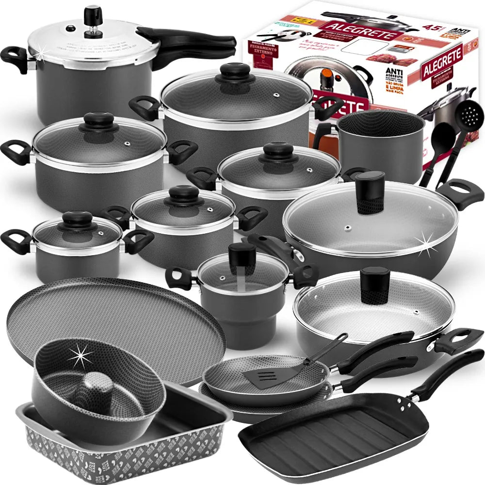 Mega Jogo De Panelas - Cozinha Completa 19 Peças - ENVIO NACIONAL GRÁTIS